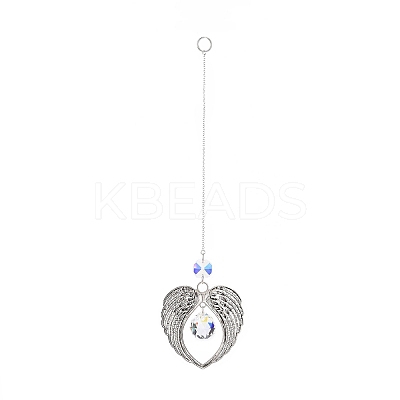 Wing Alloy Big Pendants Decoration HJEW-JM00860-1