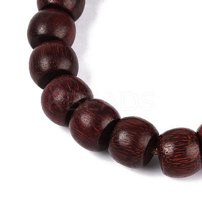 Rondelle Sandalwood Mala Bead Bracelets BJEW-N010-012-1