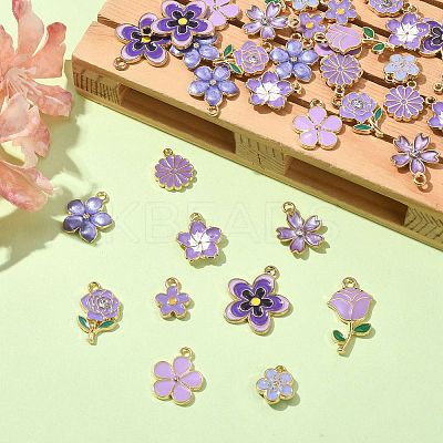40Pcs 10 Style Alloy Enamel Pendants ENAM-CJ0005-70-1