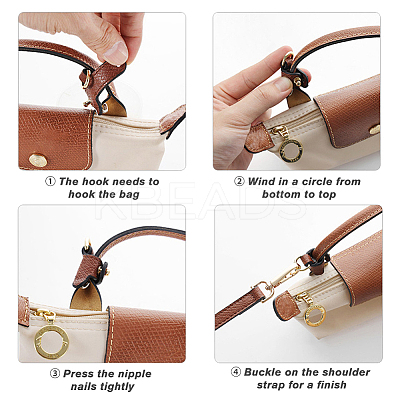 Microfiber Imitation Leather Undamaged Bag D Ring Connector PURS-WH0005-35KCG-02-1
