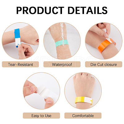 300Pcs Synthetic Paper Polypropylene Disposable Wristbands BJEW-SP0001-09E-1
