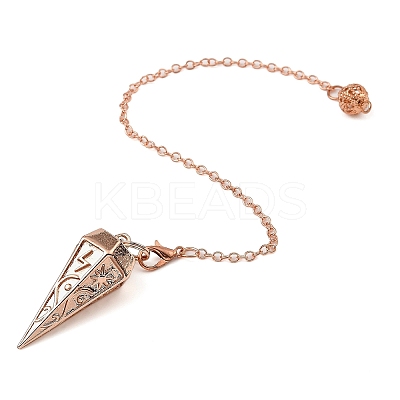 Rack Plating Brass Cone Dowsing Pendulum Pendants AJEW-G064-01RG-1