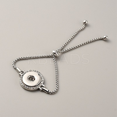 Crystal Rhinestone Interchangeable Snap Link Slider Bracelet Settings with Box Chains BJEW-WH0014-005A-1