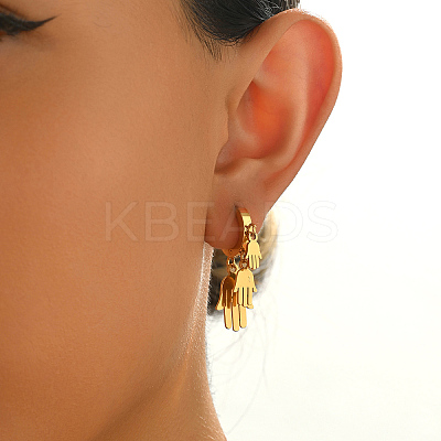 Elegant 201 Stainless Steel Hand Chandelier Earrings ZD9069-1-1