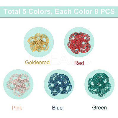 40Pcs 5 colors 430 Stainless Steel Links/Connectors STAS-UN0023-25-1