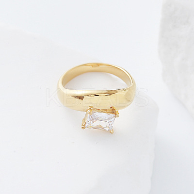 304 Stainless Steel Glass Finger Rings MD8256-1-1