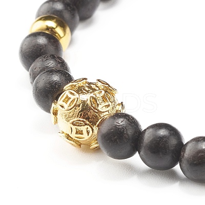 Wooden Beads Stretch Bracelets Set BJEW-JB07019-1