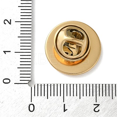 304 Stainless Steel Flat Round Brooch Brooch Base Settings STAS-S172-10A-G-1
