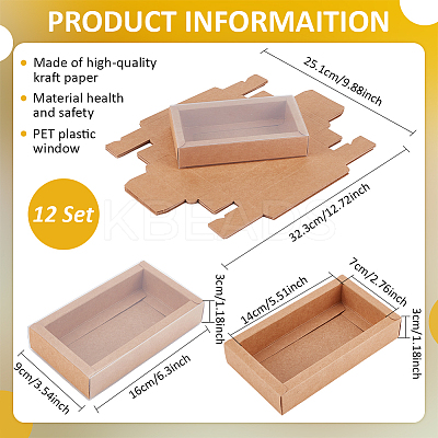 Rectangle Kraft Paper Drawer Boxes CON-WH0089-119C-1
