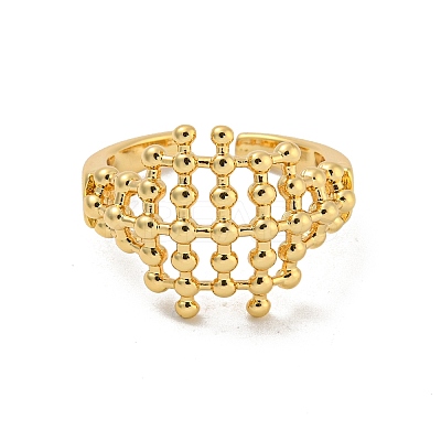 Brass Hollow Wide Open Cuff Rings RJEW-N046-08G-RS-1