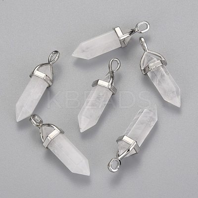 Natural Quartz Crystal Double Terminated Pointed Pendants G-F295-04G-1