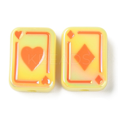 UV Plating Rainbow Iridescent Acrylic Enamel Beads SACR-G034-11B-1