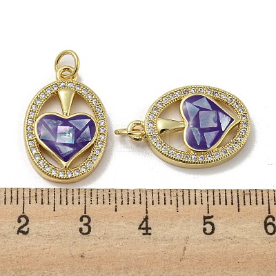 Brass Micro Pave Cubic Zirconia Pendants KK-H457-01G-01-1