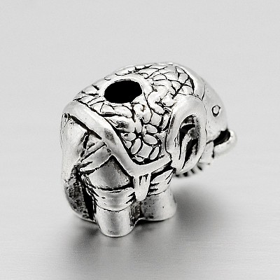 Tibetan Style Alloy Elephant Beads X-TIBEB-M022-01AS-1