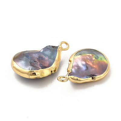 Baroque Natural Keshi Pearl Pendants PEAR-P004-41KCG-1