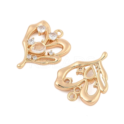 Brass Micro Pave Cubic Zirconia Pendants KK-L223-019G-1