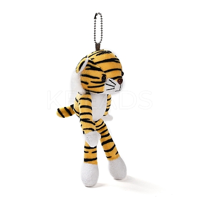 Cartoon PP Cotton Plush Simulation Soft Stuffed Animal Toy Tiger Pendants Decorations LS-HJEW-K043-07-1