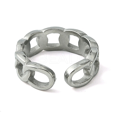 Non-Tarnish 304 Stainless Steel Open Cuff Ring RJEW-L110-001P-1