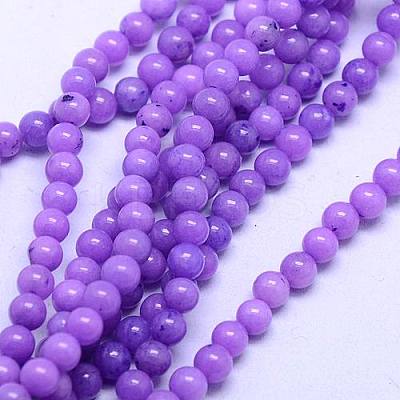 Natural Mashan Jade Round Beads Strands G-D263-4mm-XS24-1