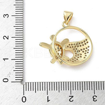Brass Micro Pave Cubic Zirconia Pendants KK-S337-08G-D-1