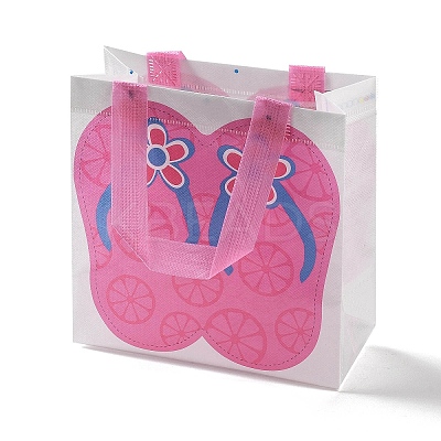 Summer Beach Theme Printed Flip Flops Non-Woven Reusable Folding Gift Bags with Handle LS-ABAG-F009-E03-1