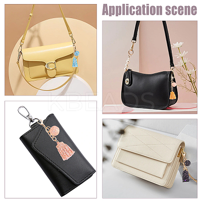 8Pcs 8 Colors Laser Style Sequins Cloth Ball Tassel Pendant Decoration KEYC-WR0001-23-1