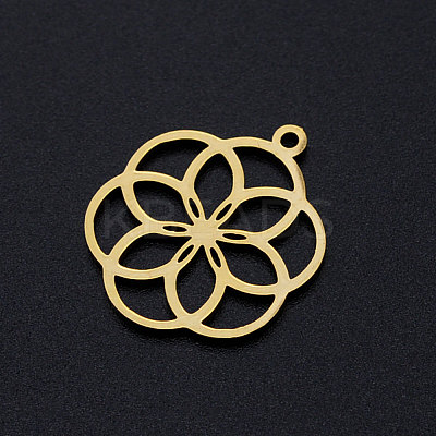 Ion Plating(IP) 304 Stainless Steel Filigree Charms A-STAS-T049-T671-2-1