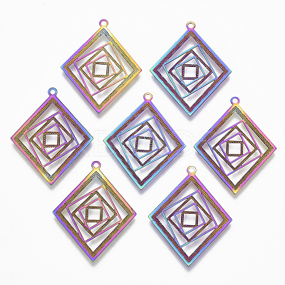 Ion Plating(IP) 304 Stainless Steel Filigree Pendants LS-STAS-T057-04-1
