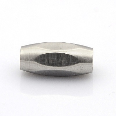 Tarnish Resistant 304 Stainless Steel Matte Surface Magnetic Clasps with Glue-in Ends STAS-O042-C-31-1
