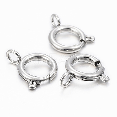 Tarnish Resistant 304 Stainless Steel Smooth Surface Spring Ring Clasps LS-STAS-H396-D-02P-1
