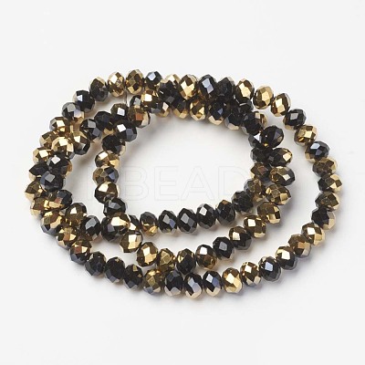 Electroplate Opaque Glass Beads Strands EGLA-A034-P2mm-O01-1