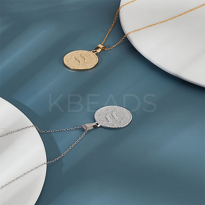 2Pcs 2 Colors 304 Stainless Steel Pendants STAS-LP0003-92H-1