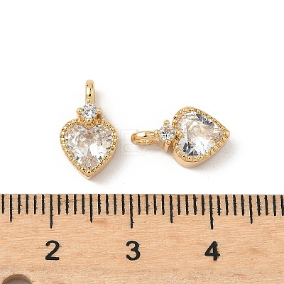 Brass Micro Pave Cubic Zirconia Charms KK-S531-02G-1