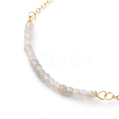 October Birthstone Natural Labradorite Beaded Bracelets BJEW-JB06092-10-1