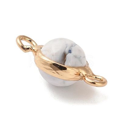 Natural Dyed Natural White Jade Faceted Round Links Connector Charms G-G175-01G-03-1