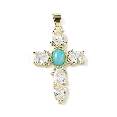 Natural Amazonite Pendants G-P585-04G-07-1