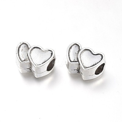 Heart Alloy European Large Hole Beads LS-PALLOY-O065-28AS-1