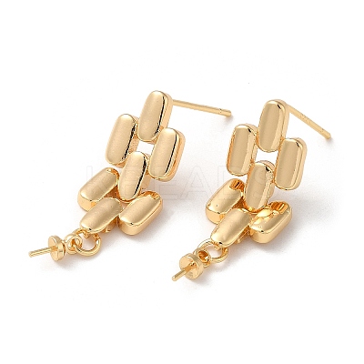 Brass Stud Earring Findings X-KK-P239-08G-1