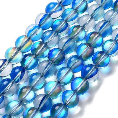 Synthetic Moonstone Beads Strands G-P528-J03-18-1