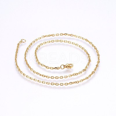 304 Stainless Steel Cable Chain Necklaces NJEW-P226-01G-01-1