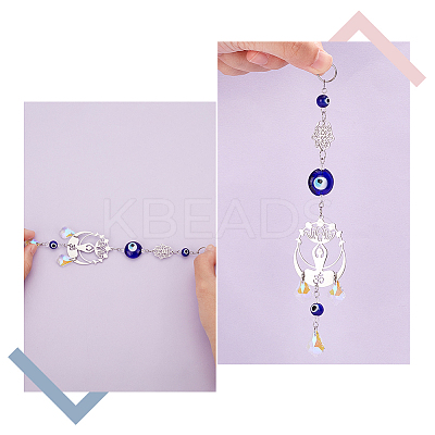 3Pcs Evil Eye Lampwork Window Hanging Suncatchers HJEW-UN0001-17-1