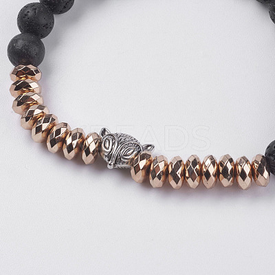 Synthetic Hematite Stretch Bracelets BJEW-I241-21B-1