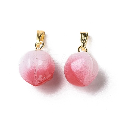 Opaque Spray Painted Glass Pendants GLAA-I050-14B-1