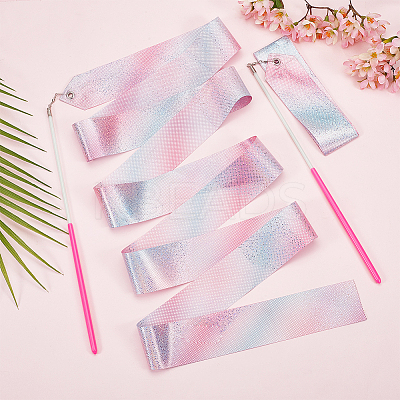 Polycotton Dance Ribbons with Wand AJEW-WH0347-35-1
