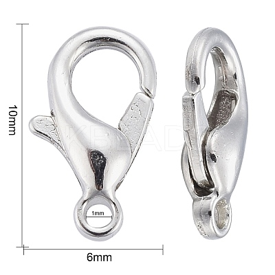 Platinum Plated Zinc Alloy Lobster Claw Clasps X-E103-P-NF-1
