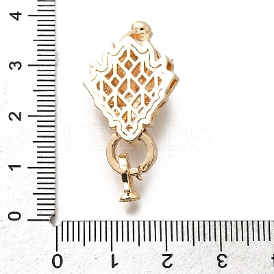 Brass Micro Pave Cubic Zirconia Fold Over Clasps KK-M318-25G-1