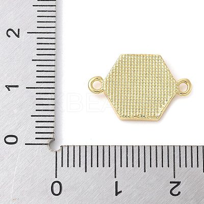 Brass Pave Natural White Shell Connector Charms KK-S522-03F-G-1