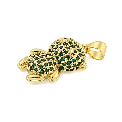 Brass Micro Pave Cubic Zirconia Pendants KK-R159-20B-G-1