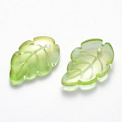 Two Tone Transparent Spray Painted Glass Pendants GLAA-T016-08C-1
