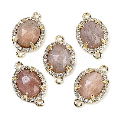 Natural Sunstone Faceted Oval Links G-B126-05G-01-1